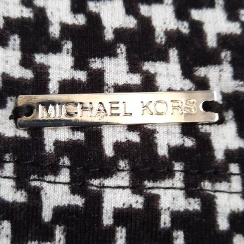Michael Michael Kors Black & White Houndstooth Striped Sleeve Sweater Size P/S - Picture 4 of 6